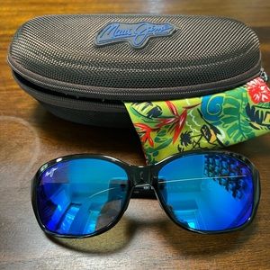 Maui Jim KOKI BEACH Polarized Sunglasses 433-11T Black Tortoise/Blue Hawaii